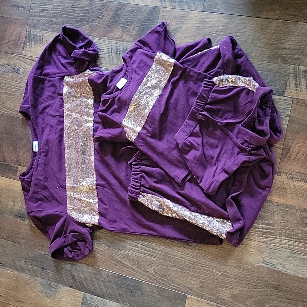 Mommy and me short set in purple and rose gold. Baby size xs and mommy  large